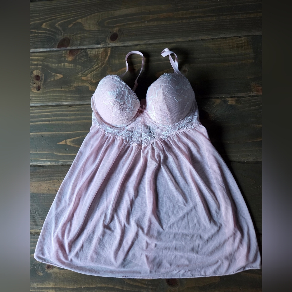 Elegant Pink Lace Nightgown